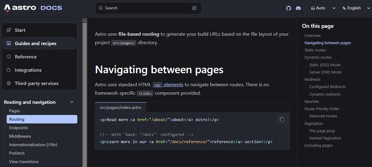 Dynamic Routing in Astro